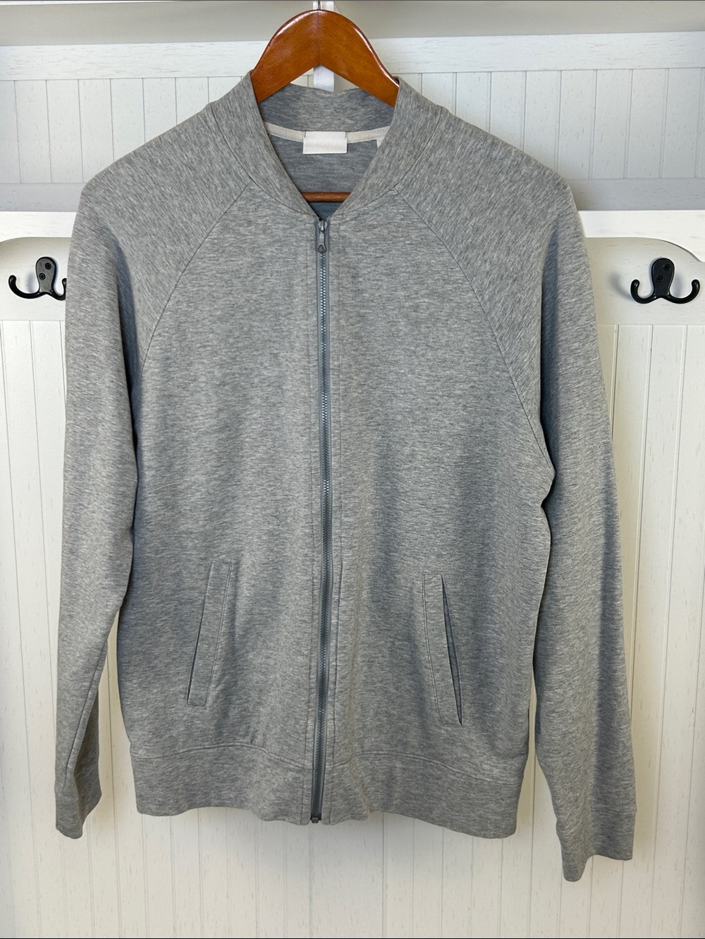 Handvaerk Varsity Bomber Jacket Gray Pima Cotton M